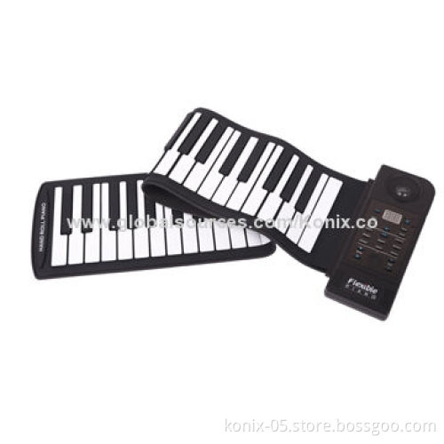 Portable 61 keys roll up piano for children